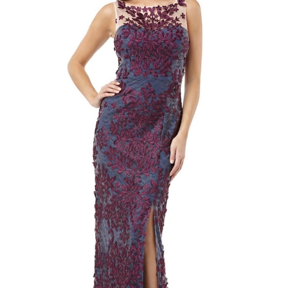NWOT JS Collections embroidered gown